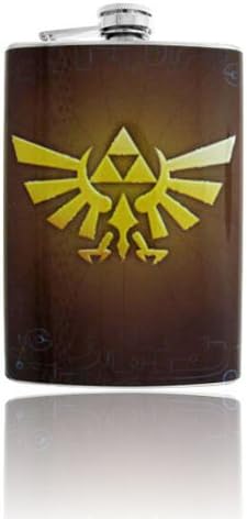 8oz Legend of Zelda Triforce Vinyl Wrap Stainless Steel Flask (4)