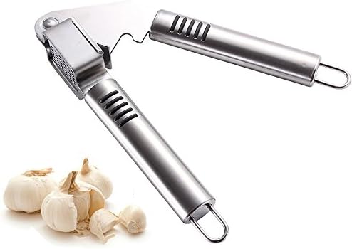 Garlic Press - Garlic Peeler Premium High Quality Stainless Steel Grade, Garlic Press Hand Presser Crusher Ginger Squeezer Slicer Masher Kitchen Tool