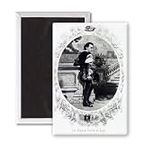 Mr. Edwin Booth as Iago (engraving) by.. - 3x2 inch Fridge Magnet - large magnetic button - Magnet