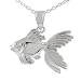Sterling Silver High Polished Gold Fish Pendant