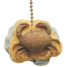 Beach ocean shellfish CRAB ceiling FAN PULL chain by Tribeca Blu
