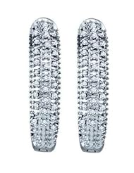 10KT White Gold 0.22 CTW Diamond Micro Pave Earrings