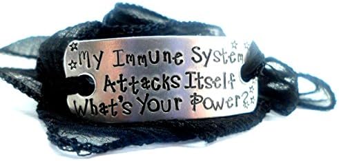 My Immune System Attacks Itself.. What's Your Power? Black Wrap Bracelet (TheTrinketBox)