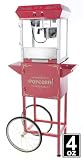 Deluxe 4oz Red Popcorn Maker Machine by Paramount - New Full Size 4 oz Popper & Cart