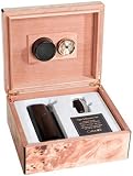Review Colibri  / Colibri Maple Burl Finish Humidor, Triple Flame Torch Lighter and Cigar Case Gift Set