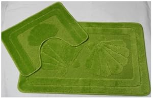 Grün Badematte Set, 2-Teiliges , BADEZIMMERGARNITUR Anti-Rutsch