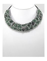 Cotton Waxed Thread Aventurine Necklace In White Base