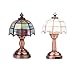 Bronze MetalLED Desk Lamp Model with Multicolor Umbrella Shape Lampshade 1:12 Dollhouse Miniature