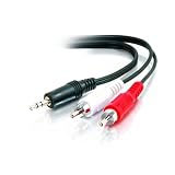 C2G / Cables to Go 39943 One 3.5mm Stereo Male to Two RCA Stereo Male Y-Cable, Black (12 Feet/3.65 Meters)