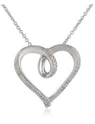 Sterling Silver Diamond Heart Pendant Necklace (1/10 cttw, I-J Color, I2-I3 Clarity), 18"