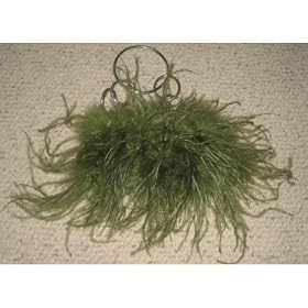 Nordstrom's Ellian Feather & Silk Kiss-Lock Purse -Sage Green-