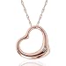 Jewelry : 14k White, Yellow or Rose Gold Diamond Heart Pendant, 17"
