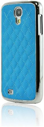 LiViTech(TM) CC Design Cushion Quilted Deluxe Chrome PU Leather Case for Samsung Galaxy S4 I9500 (Blue)