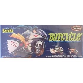 Batman & Robin Batcycle with Go Kart Aurora Reissue Model Kit by Polar lights