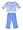 Just a Girl - Girls Long Sleeved Pant Set, Blue (Size 5/6)