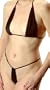 SpicySpot Micro Mini Thong and String Top Bikini Set, Black