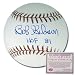 Bob Gibson St Louis Cardinals Hand Signed Rawlings MLB Baseball with HOF 80 Inscription
