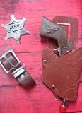 Wild West CAP GUN w/HOLSTER badge HANDCUFF SET toy