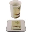 Italian Still Life Boxed Porcelain mug and coaster set
