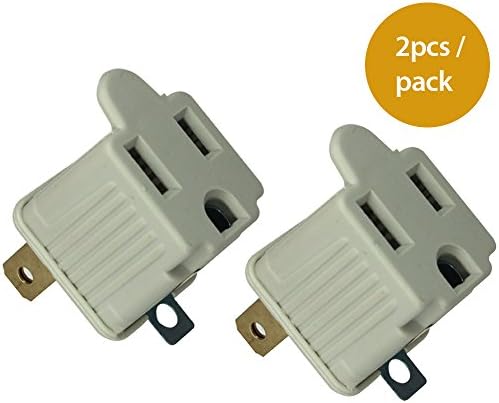 PI Manufacturing 3 Prong to 2 Prong Grounded Electrical Adapter, UL / cUL Listed - 2pcs/pack