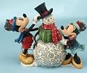 Mickey and Minnie Building Snowman 2009