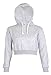 Womens Plain Crop Top Hoodies Grey