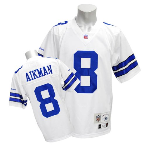 Troy Aikman White Reebok NFL Premier Throwback Dallas Cowboys Jersey