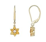 1/2 ct. tw. Citrine and Diamond Flower Earrings