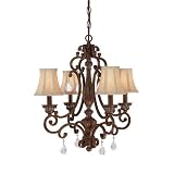 Capital Lighting Fixtures Westwood Four Light Petite Chandelier With Crystals With A ENGLISH CHESTNUT Finish 3398EC-405-CR