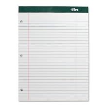 TOPS Double Docket Legal Pad, 8.5 x 11.75 Inches, 3-Hole Punched, 100 Sheets/Pad, 6-Pack, White (63437)