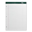 TOPS Double Docket Writing Tablet, 8-1/2 x 11-3/4 Inches, Perforated, 3-Hole Punched, White, Legal/Wide Rule, 100 Sheets per Pad, 6 Pads per Pack (63437)