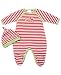 : Dressed to Drool Red Striped Footy w/ Hat