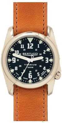 Bertucci A-4T Nautical Deep Sea Blue Polished Titanium Yachting Teak Leather Watch