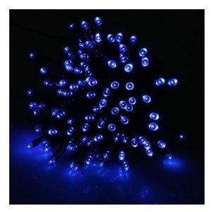 détail Andoer Guirlande 100 LED solaire pour Noël, fête, décoration du jardin, mariage Bleu 17 m