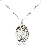 Genuine IceCarats Designer Jewelry Gift Sterling Silver St. Francis Of Assisi Pendant 3/4 X 1/2 Inch With 18 Inch Sterling Silver Lite Curb Chain. Made In Usa.