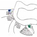 Rocawear White Gold Plated Rw Charm Necklace