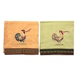 Mediterranean Roosters Hand Towels Set of 4