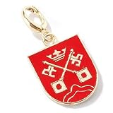 14K Gold Red Enamel Coat of Arms Pendant