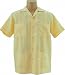 Men's Guayabera Shirt - Cool Mexican, Cuban Wedding and Cigar Clothing, 100% Irish Linen Yellow-Pleated - Traditional Pleating