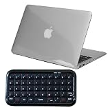 Premium Skque Clear Hard Plastic Crystal Case + Mini Bluetooth Keyboard for Apple MacBook Air 13.3