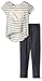 BTween Little Girls' Striped Top with Crochet Back Panel and Heart and Legging
