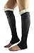 Spring Fever Crochet Lace Trim Cotton Knit Leg Warmers Boot Socks, Black &Dark Grey