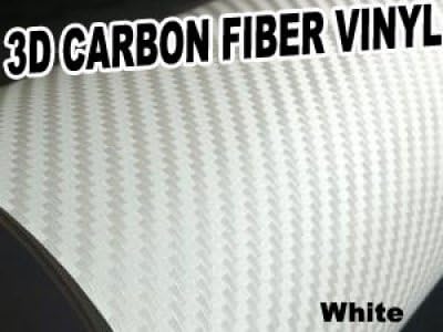 3D Texture Carbon Fiber Sticker Vinyl Flexible Decal Film Wrapping Sheet (White) For CHEVROLET Silverado