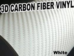 3D Texture Carbon Fiber Sticker Vinyl Flexible Decal Film Wrapping Sheet (White) For HONDA CRX