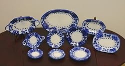 Blue and White Porcelaine Plate 10 pc Collection in Miniature