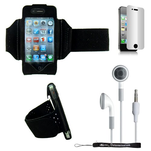 Extreme Sports Exercise Stretchy Black Armband with 8 Secure Adjustable Sizes ( Adjustable from 11 inches up to 19 Inches ) for Apple iPhone 4 , 4th Generation, 4th Gen compatible with 16GB / 32GB - HD Print + Includes a eBigValue (TM) Determination Hand Strap+ Includes a Privacy Mirror Screen protector for your iPhone 4 + Includes a Crystal Clear High Quality HD Noise Filter Earbuds Earphones Headphones 3.5mm Jack Extreme Sports Exercise Stretchy Black Armband with 8 Secure Adjustable Sizes ( Adjustable from 11 inches up to 19 Inches ) for Apple iPhone 4 , 4th Generation, 4th Gen compatible with 16GB / 32GB - HD Print + Includes a eBigValue (TM) Determination Hand Strap+ Includes a Privacy Mirror Screen protector for your iPhone 4 + Includes a Crystal Clear High Quality HD Noise Filter Earbuds Earphones Headphones 3.5mm Jack