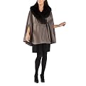 Mossimo&reg; Black Women's Faux Fur Collar Cape - Gray