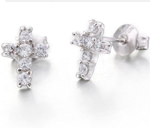 LoyalLove Stud Earrings Cross CZ Crystal