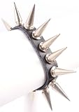 Black Adjustable Length Unisex Leather Bracelet with Multiple Spike Poparazzi Basketball Wives