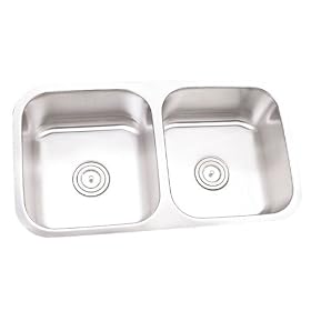 Buy 32 Inch - 16 Gauge Stainless Steel 50 50 Undermount Double Bowl Kitchen Sink by CBath now!